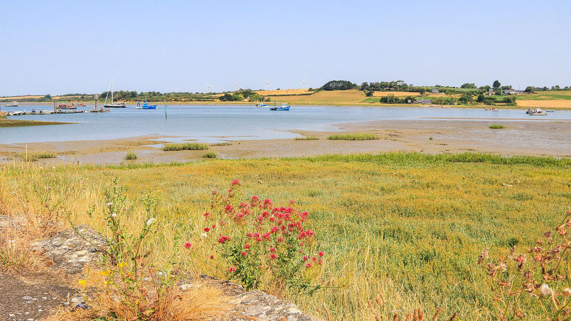 Panorama sur la Vilaine depuis le port de Tréhiguier à Pénestin (56)