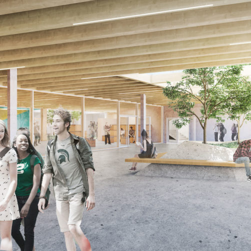 Illustration projet architectural 3D lycée Ploermel_agora