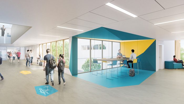 Illustration projet architectural 3D lycée Ploermel_circulationetages