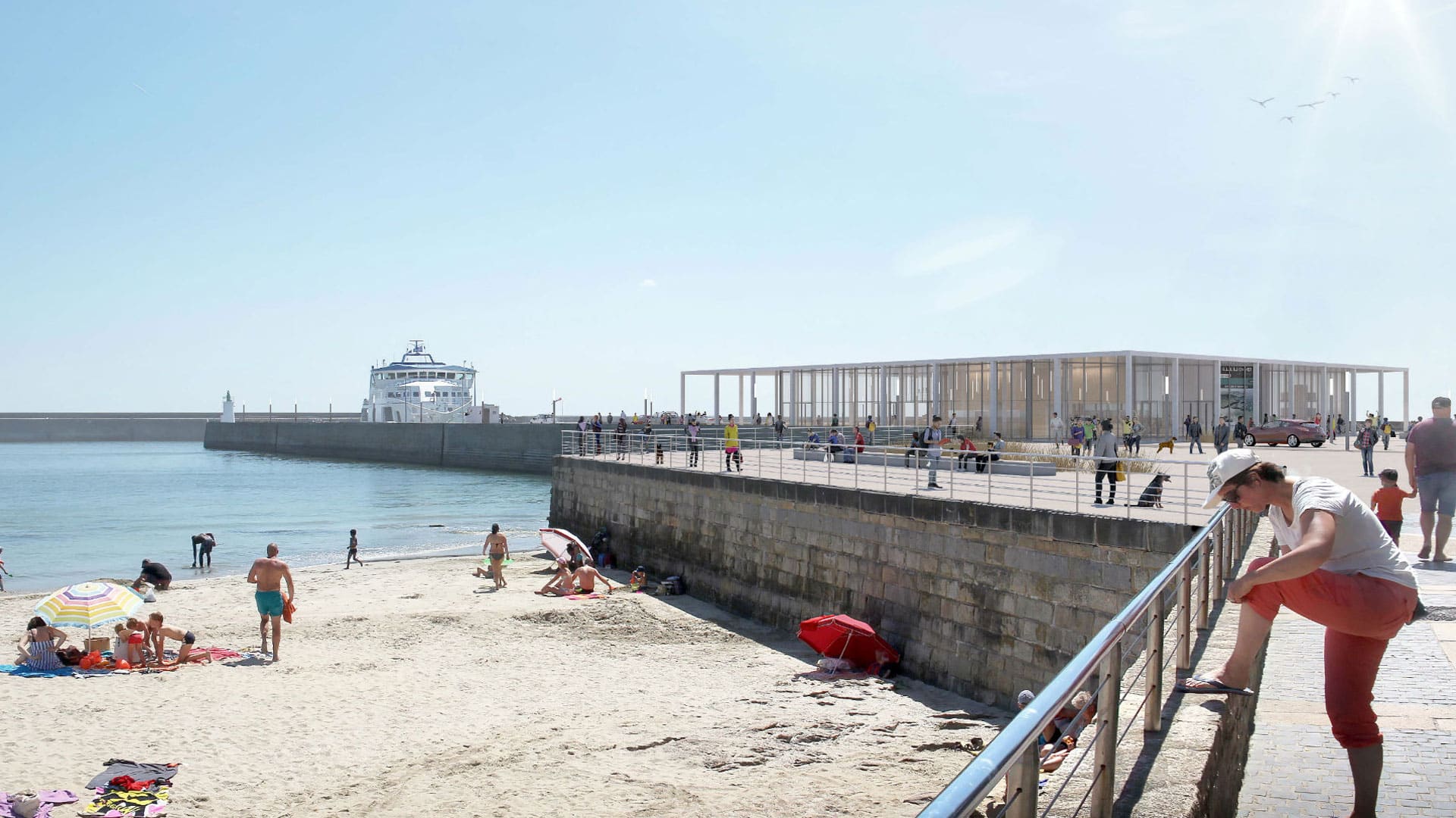 Image du projet architectural de la nouvelle gare maritime de Quiberon