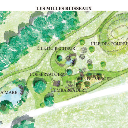 Plan du jardin des mille ruisseaux à Bréteil