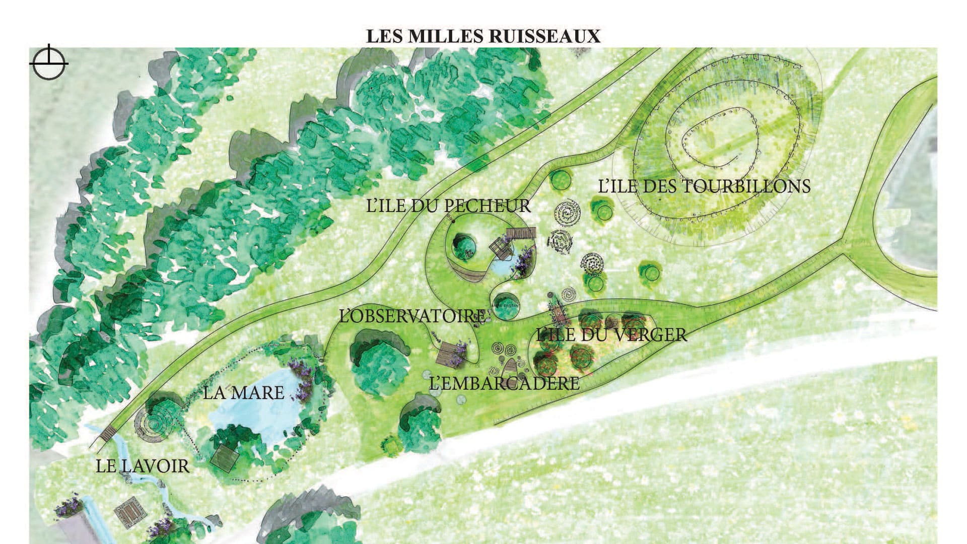 Plan du jardin des mille ruisseaux à Bréteil