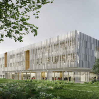 Illustration projet architectural 3D lycée Ploermel_vueSudlycee