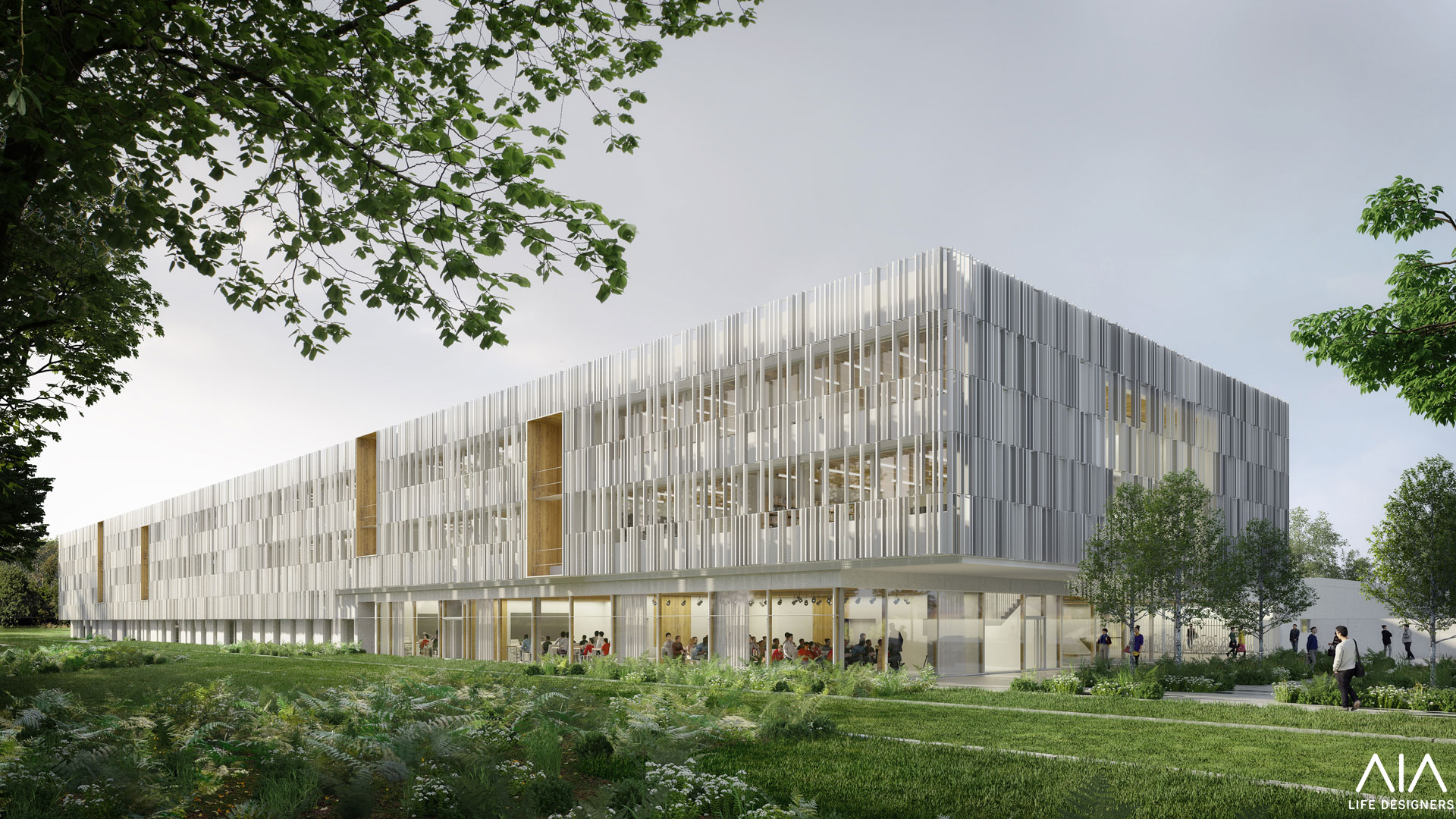 Illustration projet architectural 3D lycée Ploermel_vueSudlycee