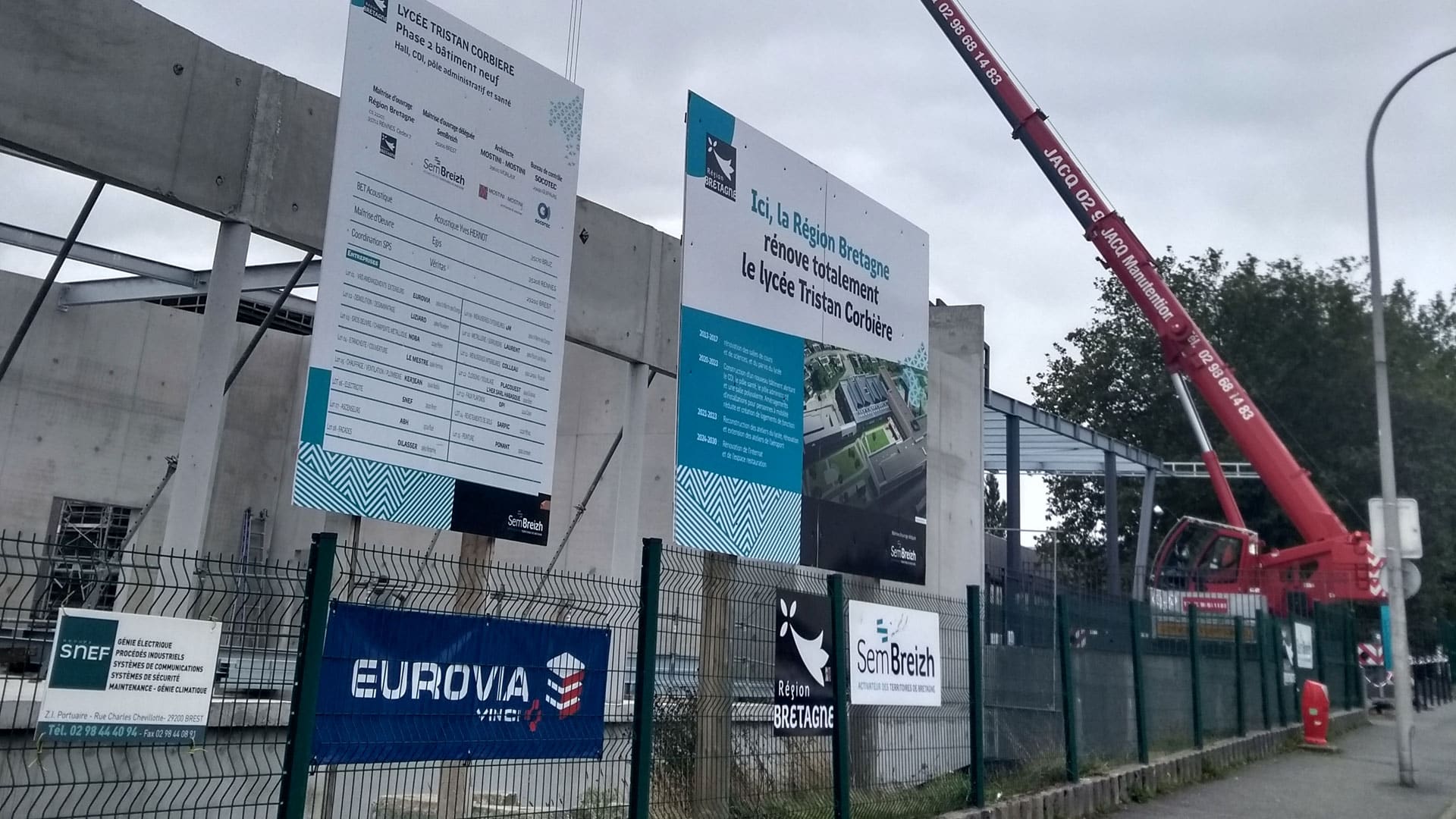 Le lycée Tristan-Corbière de Morlaix en travaux (octobre 2021)