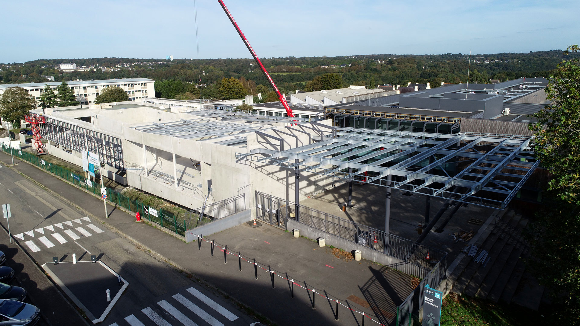 lycée Tristan-Corbière de Morlaix en travaux (octobre 2021)