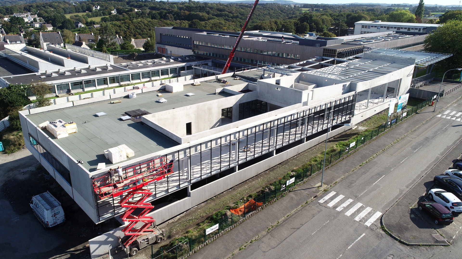 lycée Tristan-Corbière de Morlaix en travaux (octobre 2021)