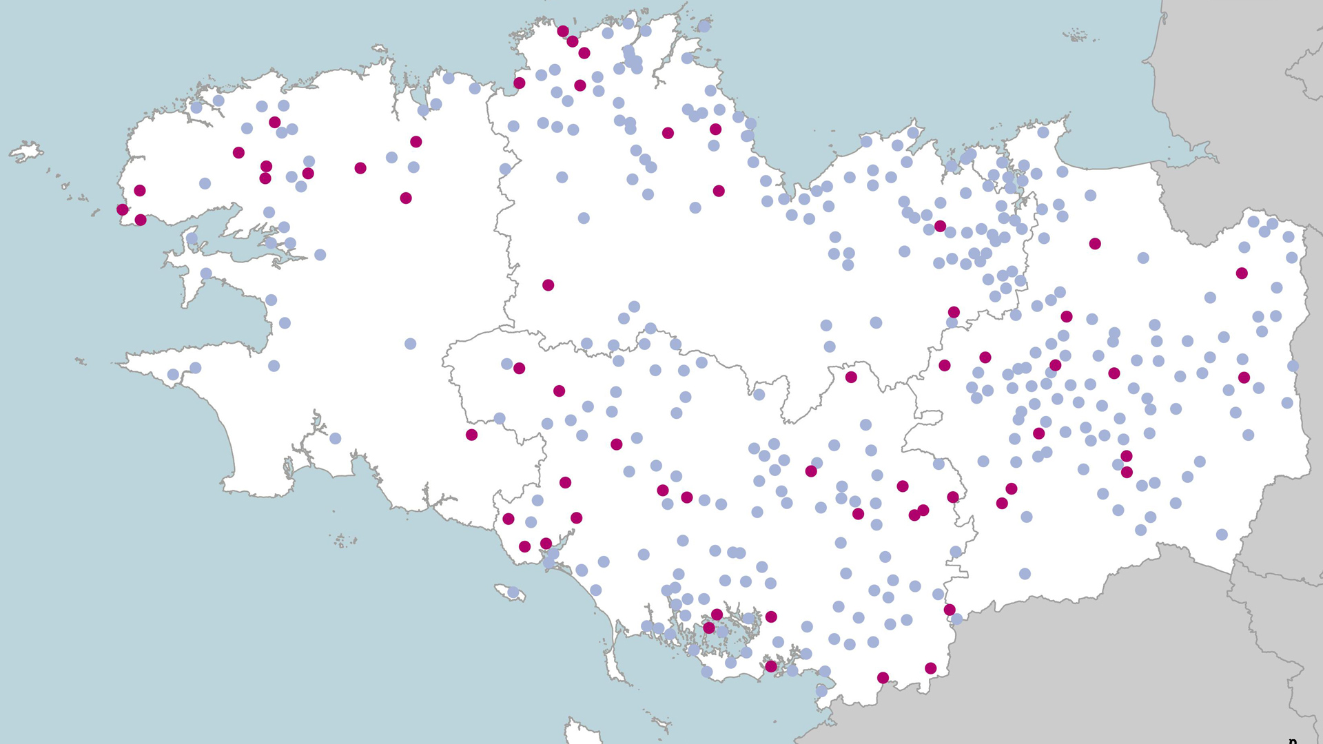 carte des 414 communes labellisées zéro phyto en Bretagne