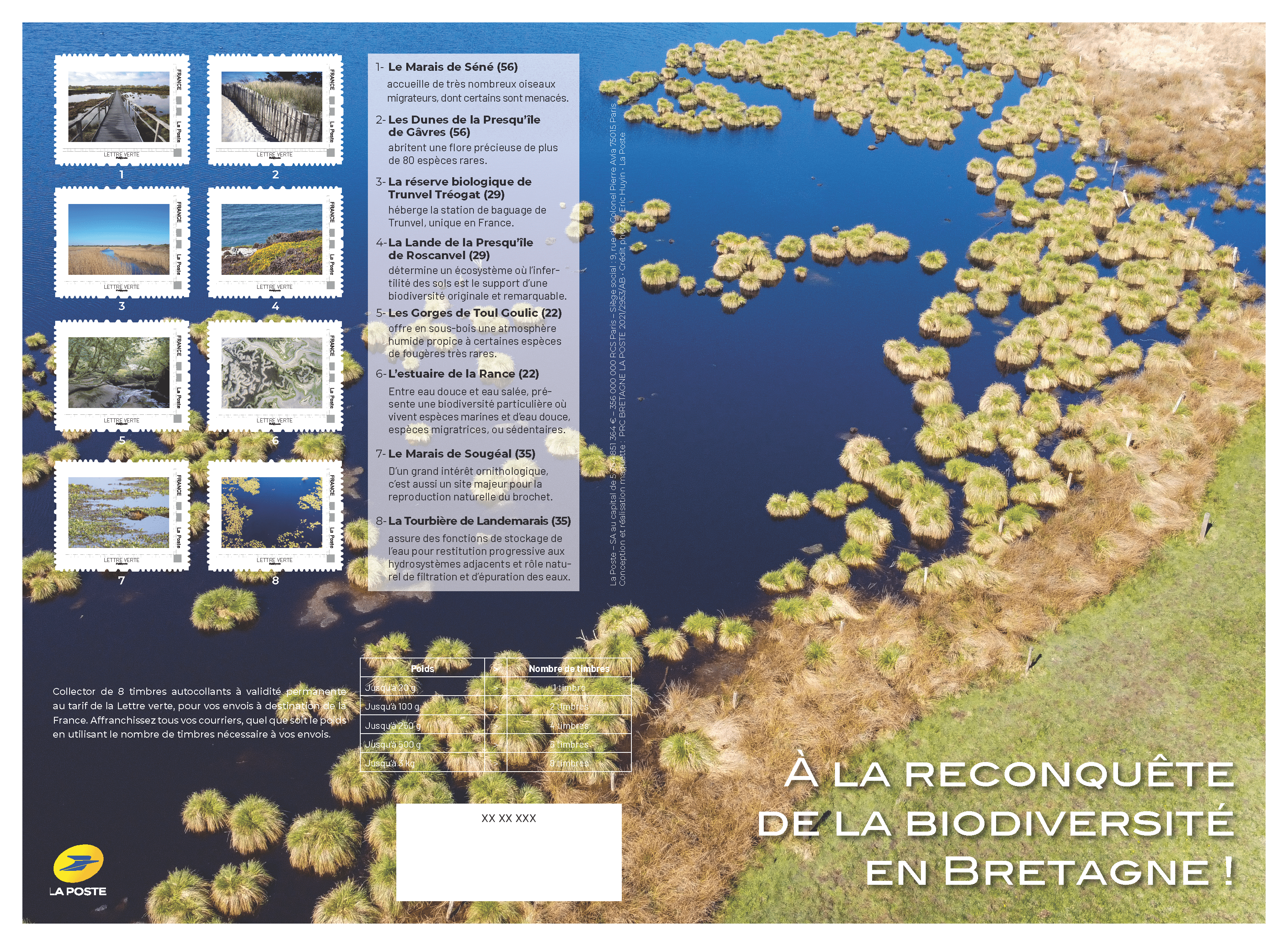 Planche de timbres Breizh Biodiv