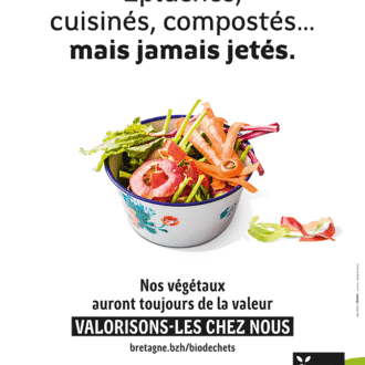 Affiche de la campagne Biodéchets 2022, présentant un bol d'épluchures