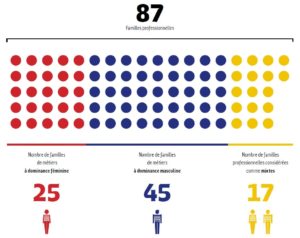 Infographie sur la mixité des métiers en Bretagne