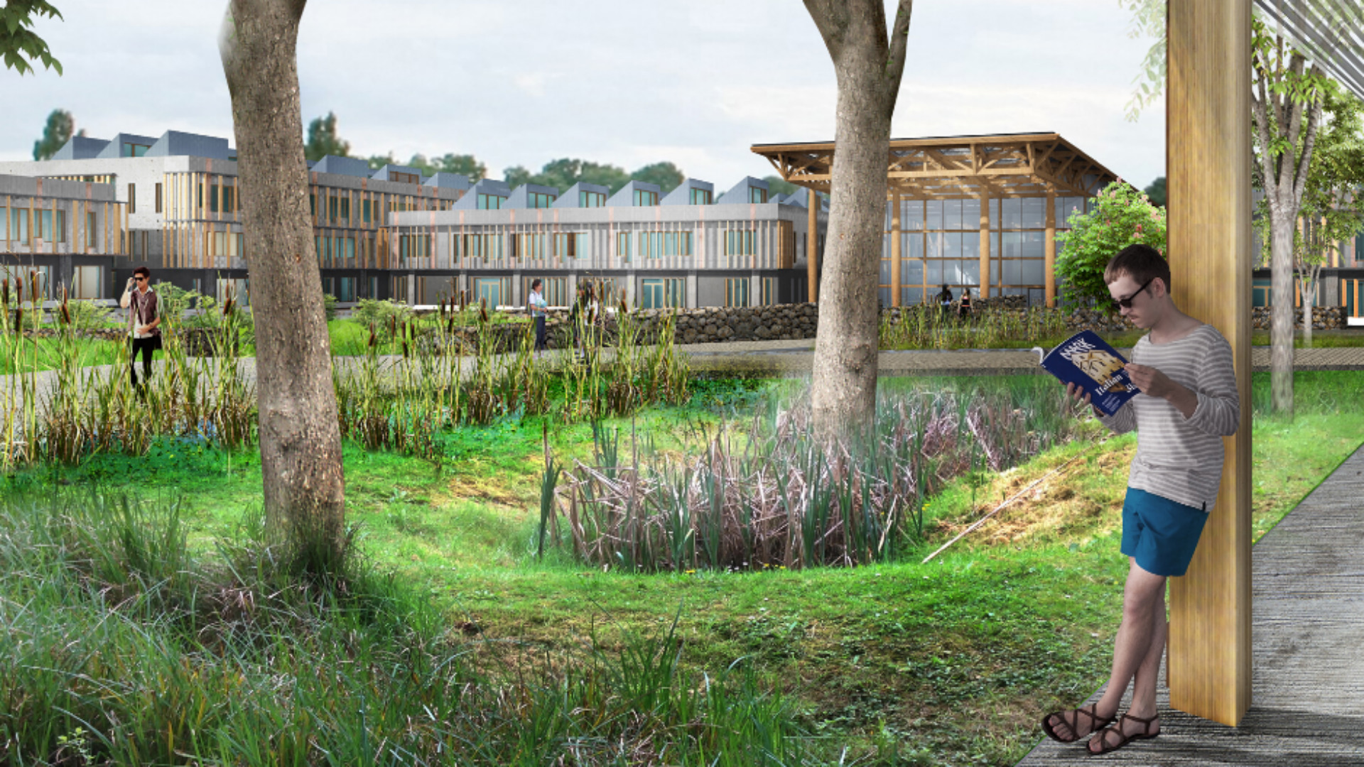 Vue d'architecte du futur lycée Simone-Veil de Liffré