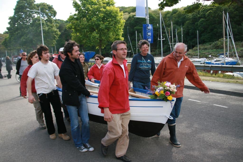 baptême d'une barque aux fêtes maritimes de Douarnenez