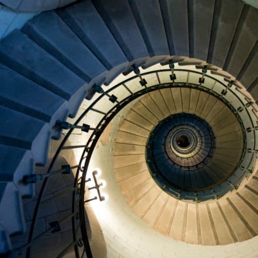 Escalier de phare vu de haut