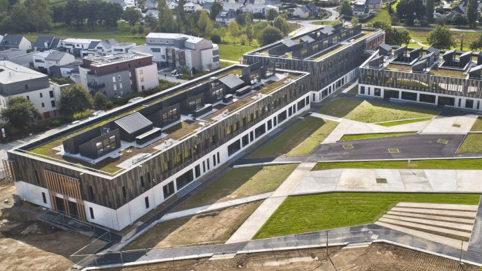 Vue de hauteur du lycée de Liffré