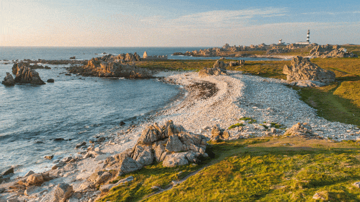 Île d’Ouessant, phare du Creac’h et pointe de Pern