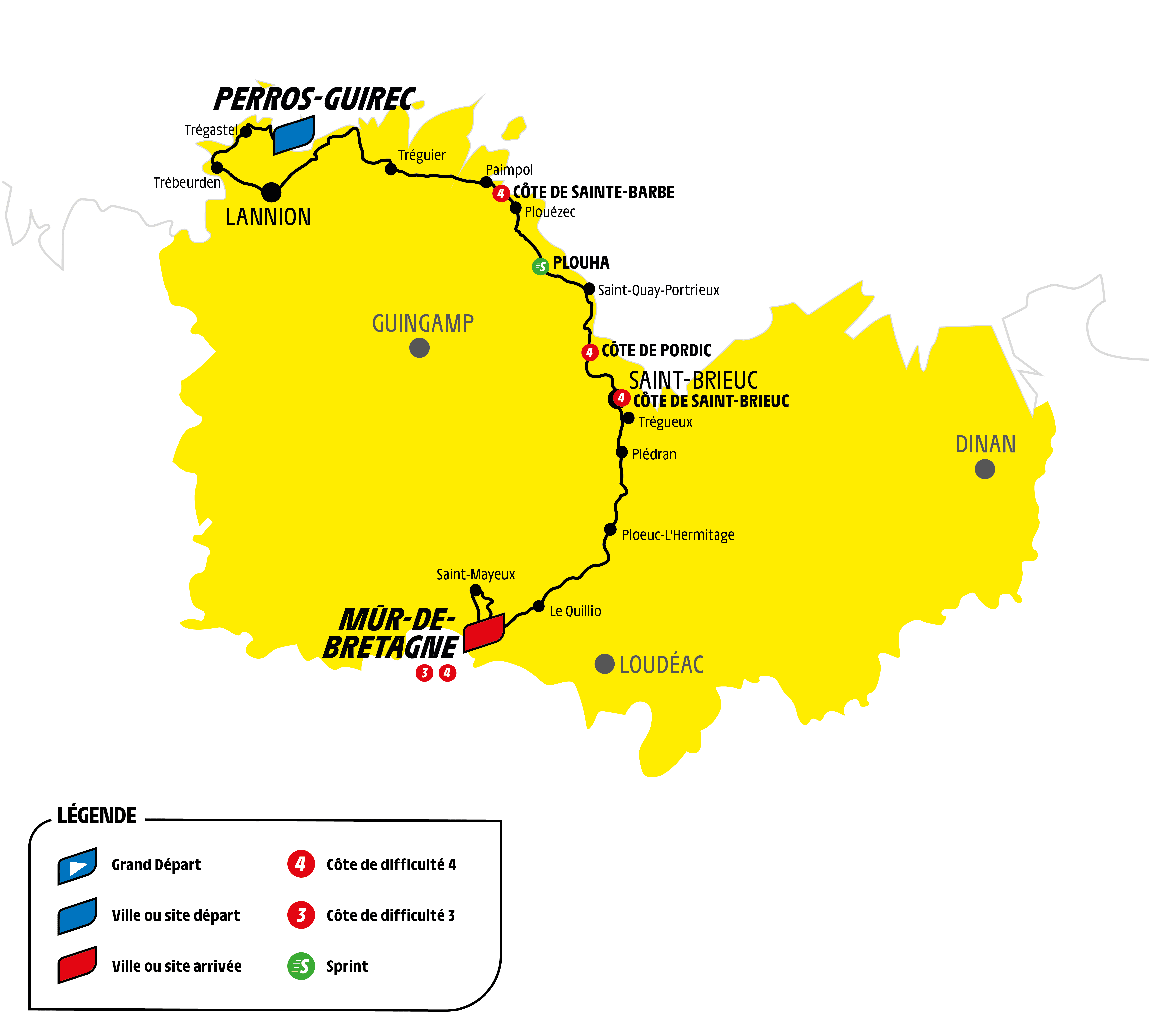 Carte étape costarmoriacine Tour de France 2021