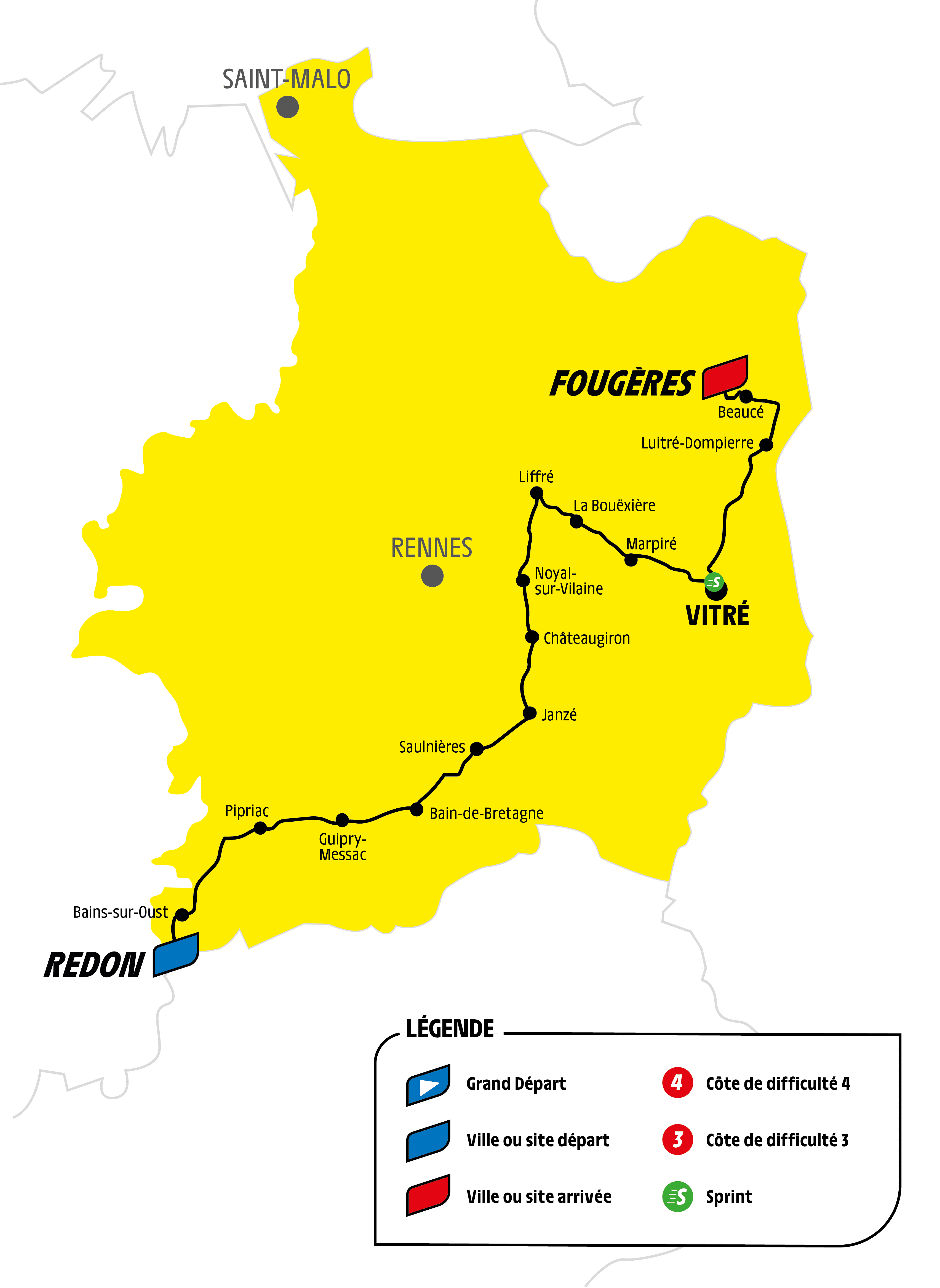 Carte étape brétilienne Tour de France 2021