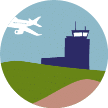 Visuel tour de contrôle et avion