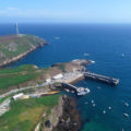 Vue générale aérienne du port de l'Ile de Ouessant