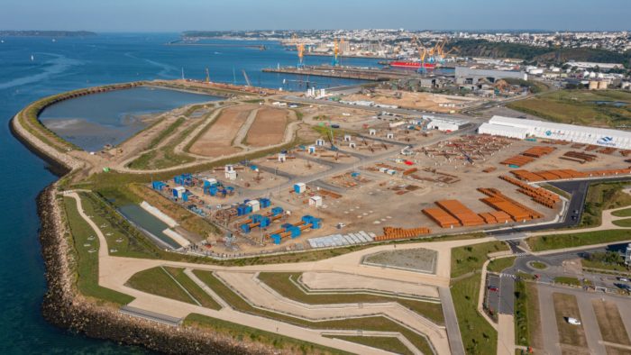 Vue de haut du Polder port de Brest