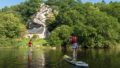 Deux pratiquants de stand up paddle sur le canal du Blavet à la chapelle Saint-Gildas (56)